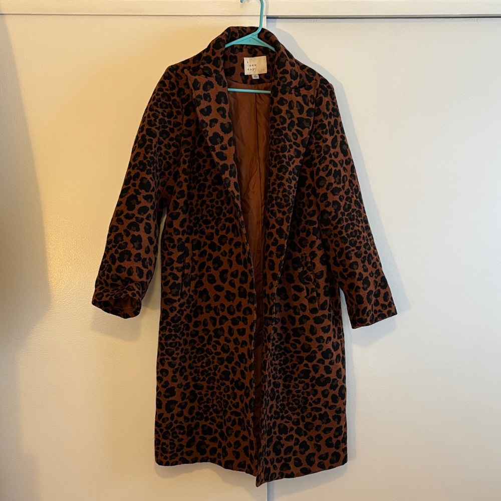 a new day Brown Leopard Print Jacket